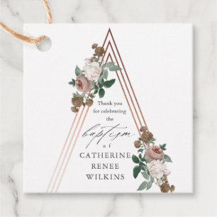 Boho Floral Religious Baptism & Christening  Favour Tags