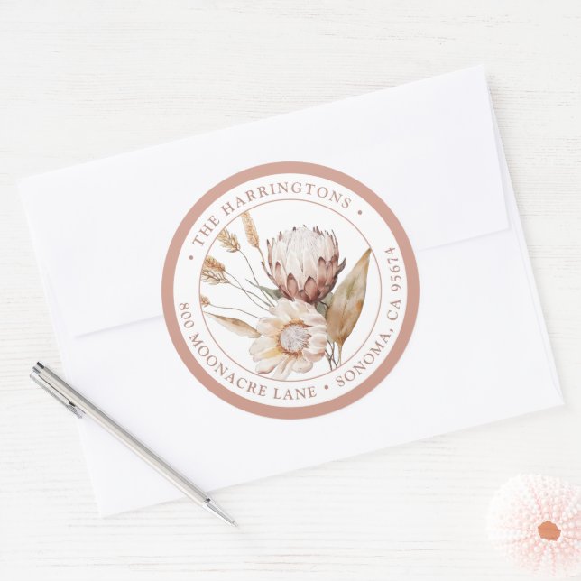Boho Floral Return Address Envelope Seals (Envelope)