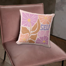 Boho Floral Rose Botanique Coussin d'affirmation