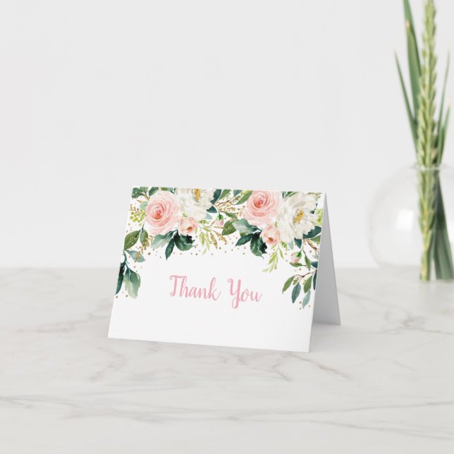 Boho Floral rose or Merci d'anniversaire (Devant)