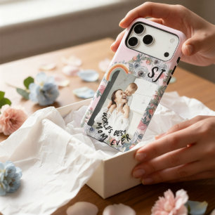 Boho Floral Rose Personnalisé Photo Monogramme