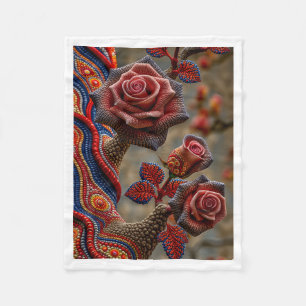 Boho Floral Roses Blanket