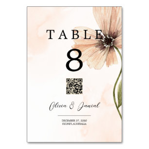 Boho Floral Rustic Automne Mariage Carte Table