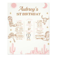 Boho Floral Safari Anniversaire Poster