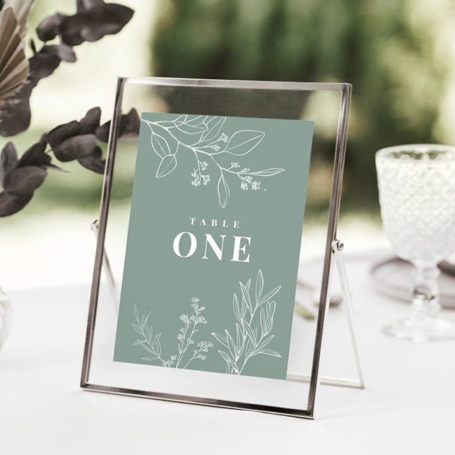 Boho Floral Sage Green Table Numbers Poster (Creator Uploaded)