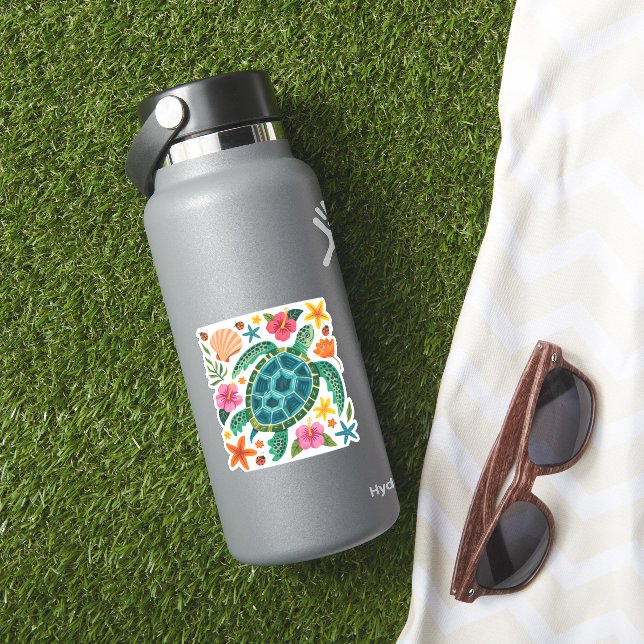 Boho Floral Sea Turtle (HydroFlask Insitu)