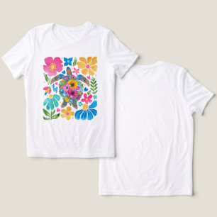 Boho floral sea turtle Summer Vibes Tri-Blend Shirt