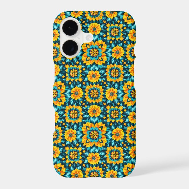 Boho Floral Seamless Pattern in Vibrant Folk Style (Back)
