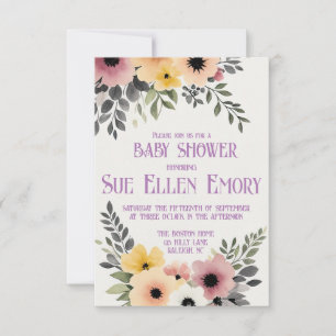 BOHO FLORAL SHOWER INVITATION
