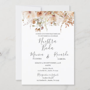 Boho Floral Spanish Wedding Invitation