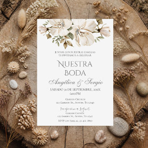 Boho Floral Spanish Wedding Invitation