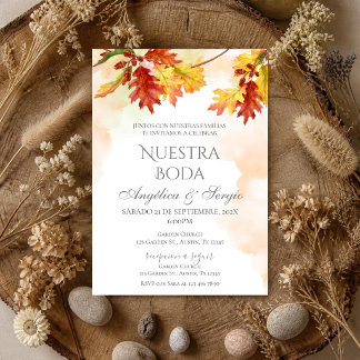 Boho Floral Spanish Wedding Invitation