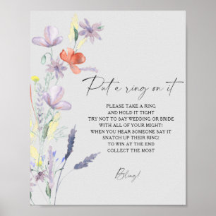 Boho Floral spring put a ring on it game poster