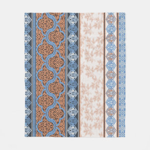 Boho Floral Stripes: Ethnic Seamless Collection Fleece Blanket
