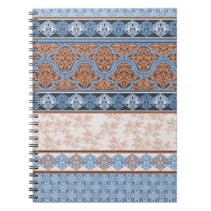 Boho Floral Stripes: Ethnic Seamless Collection Notebook