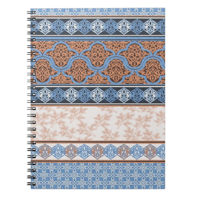 Boho Floral Stripes: Ethnic Seamless Collection Notebook (Front)