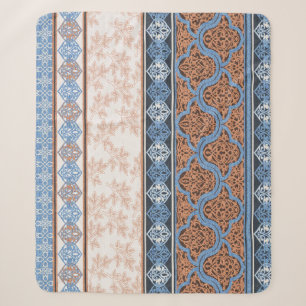 Boho Floral Stripes: Ethnic Seamless Collection Sherpa Blanket