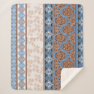 Boho Floral Stripes: Ethnic Seamless Collection Sherpa Blanket