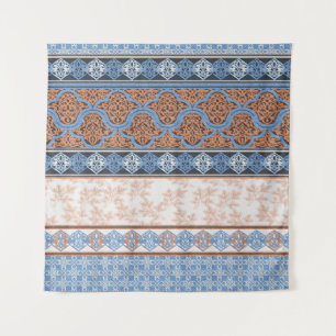 Boho Floral Stripes: Ethnic Seamless Collection Tapestry
