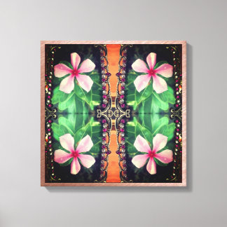 Boho Floral Style Photo Art Stretched Canvas Print
