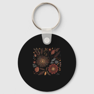 Boho Floral Subtle Anti Trump Hidden Message Flowe Keychain