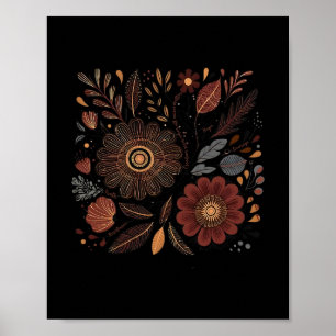 Boho Floral Subtle Anti Trump Hidden Message Flowe Poster