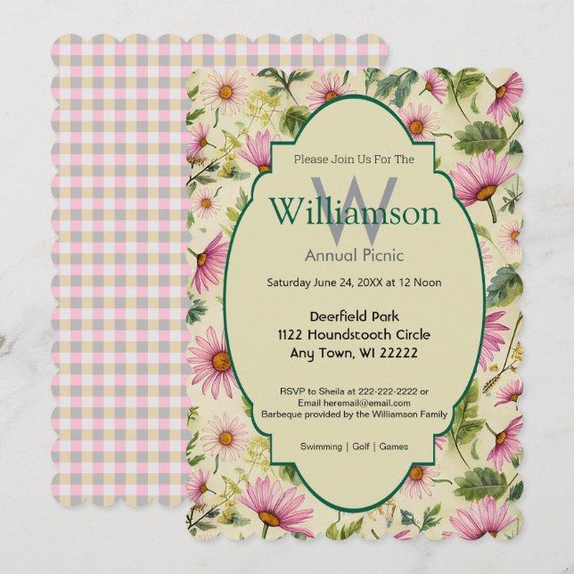 Boho Floral Summer Event Invitation (Devant / Derrière)