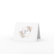 boho floral thank you card
