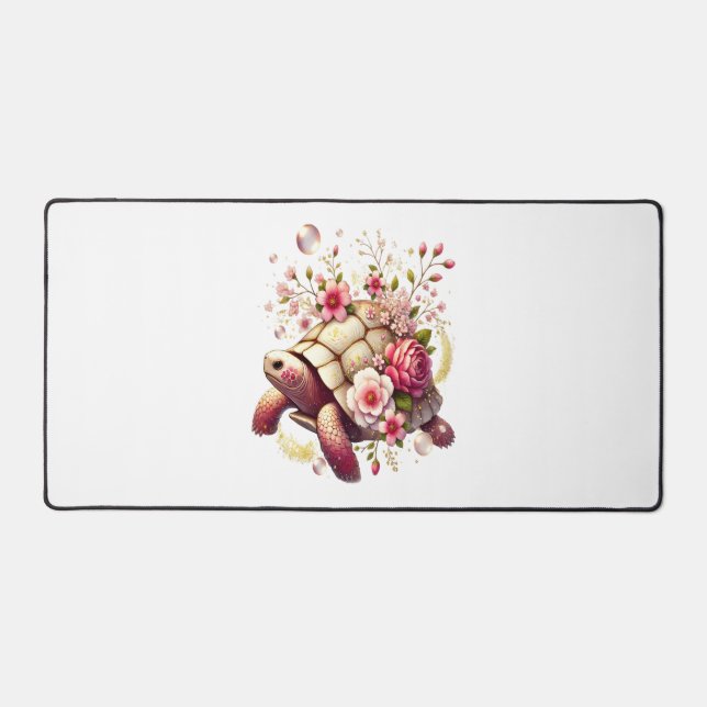 Boho Floral Tortue de mer rose Fleur (Recto)