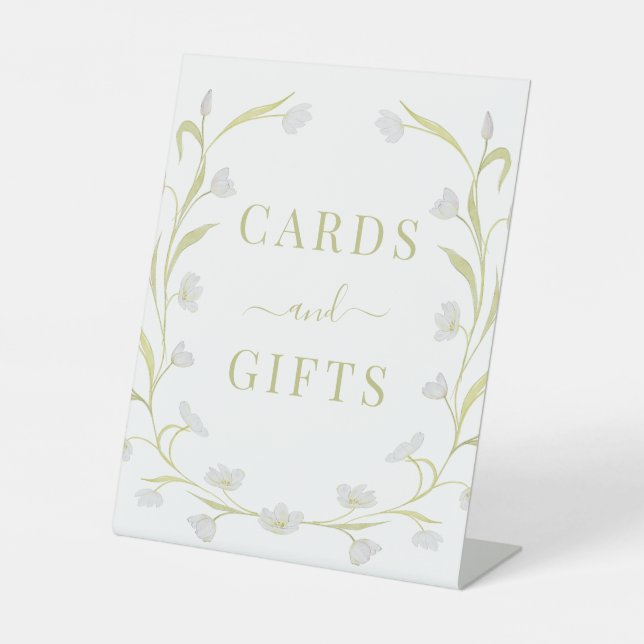 Boho Floral Tulips Cards and Gifts Wedding Sign (Front)
