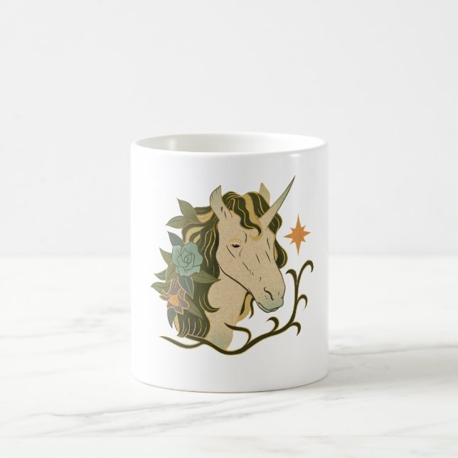 Boho Floral Unicorn Coffee Mug   (Center)