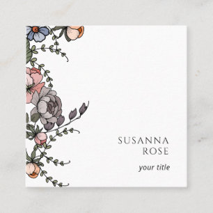 Boho Floral Vines Business Card