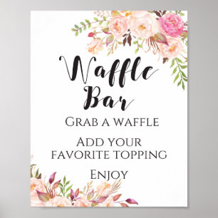 Boho floral Waffle bar Sign