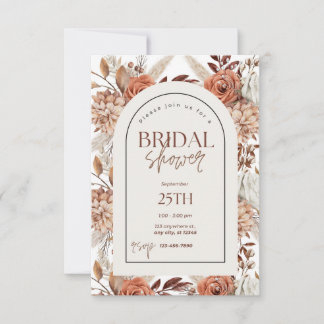 Boho Floral Watercolor Invitation de la douche nup
