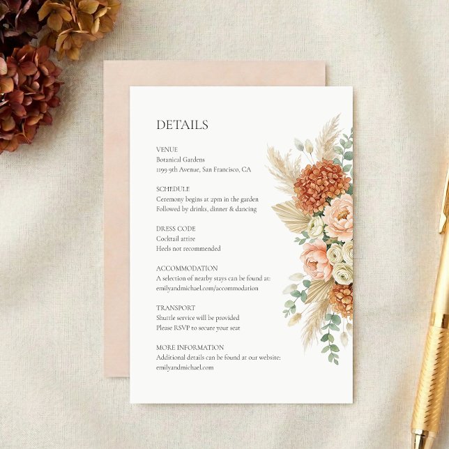 Boho Floral Wedding Details Enclosure Card (Creator Uploaded)