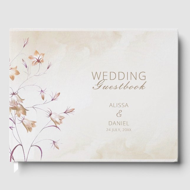 Boho Floral Wedding Guest Book (Front)