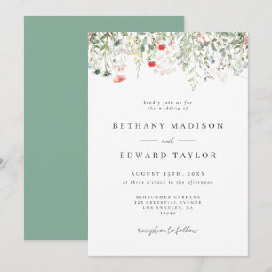 Boho Floral Wedding Invitation