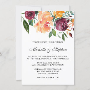 Boho Floral Wedding Invitation