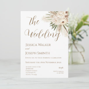 Boho Floral Wedding  Invitation