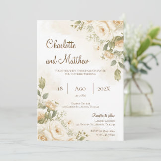 Boho Floral Wedding Invitation