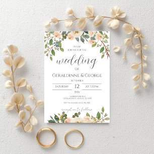 Boho floral Wedding Invitation