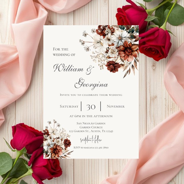 Boho floral wedding invitation (Creator Uploaded)