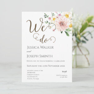 Boho Floral Wedding  Invitation