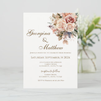 Boho Floral wedding Invitation