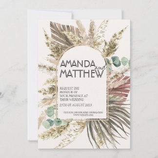 Boho Floral Wedding Invitation