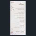 Boho Floral Wedding Menu Card<br><div class="desc">This Boho Floral Wedding Menu Card features solid wildflowers, script names, and classic font types. The spring florals make this invite bohemian. Perfect for a vintage-inspired wedding, an outdoor garden wedding, or a classic, timeless wedding. Click the Personalize button to customize the details of this design. Find matching items in...</div>