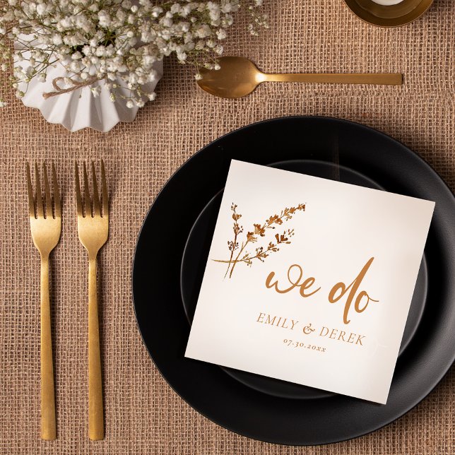 Boho Floral Wedding Napkin (Creator Uploaded)