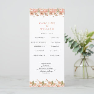 Boho Floral Wedding Program