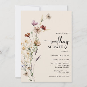 Boho Floral Wedding Shower Invitation