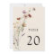 Boho Floral Wedding Table Number